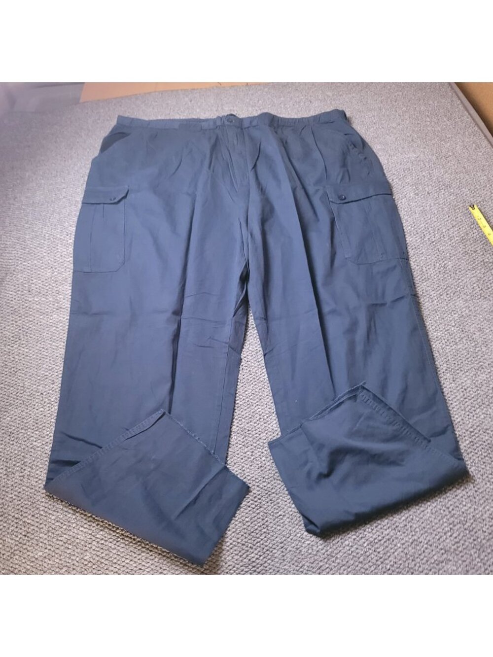 KingSize Cargo Pants Mens 5XL x38L Big Tall Khaki Elastic LL Chino Blue y2K